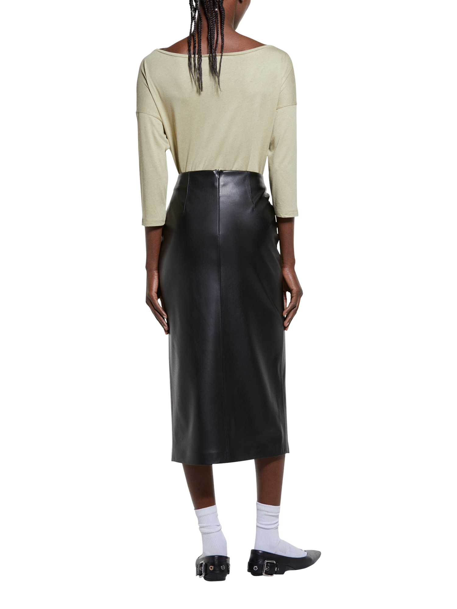 Product image 2 of 5, which shows SISLEY Boat Neck T-Shirt, Green, XS