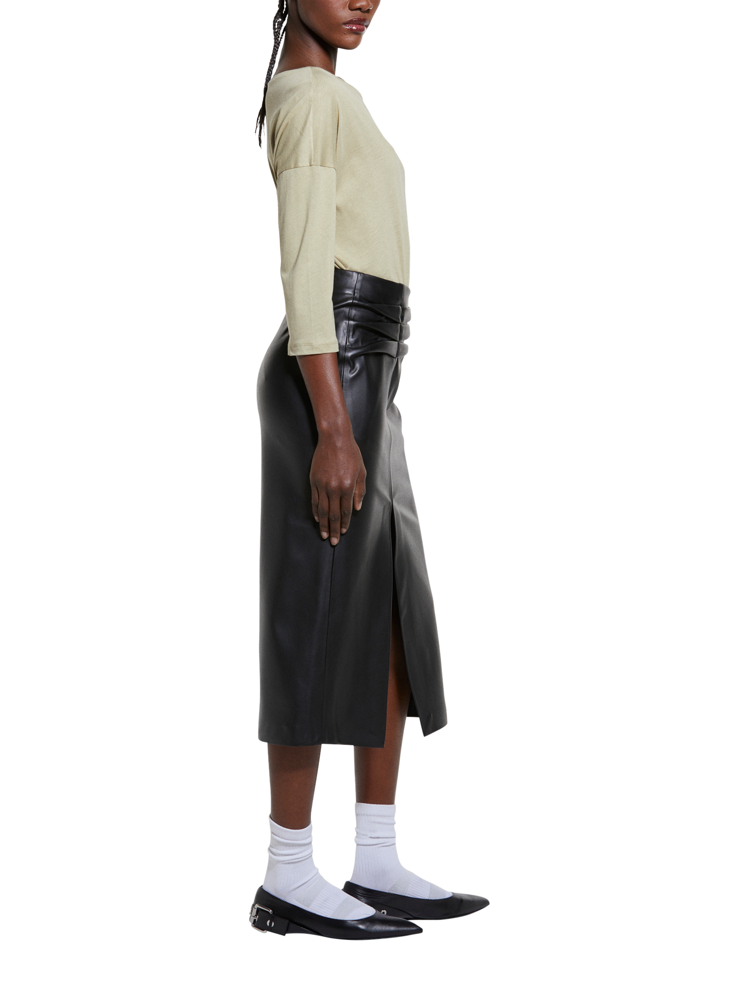 Product image 4 of 5, which shows SISLEY Boat Neck T-Shirt, Green, XS