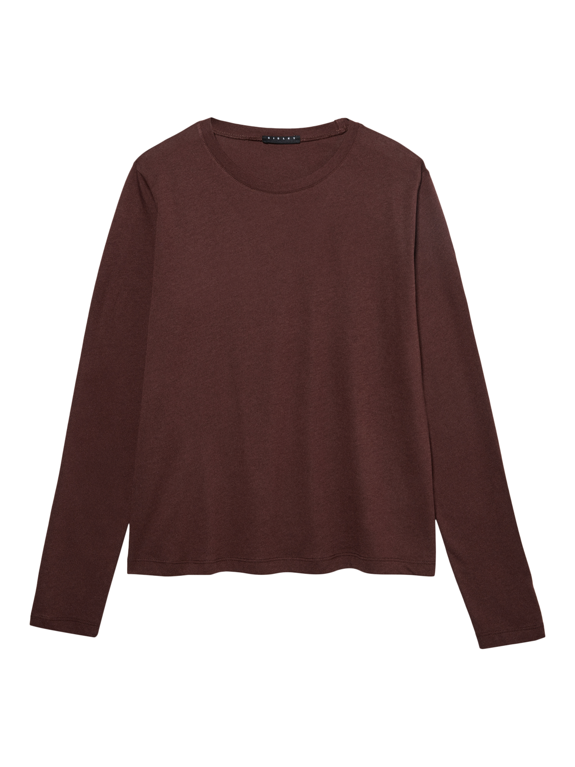 Product image 5 of 5, which shows SISLEY Cotton Blend Long Sleeve Jersey T-Shirt, Brown, XS