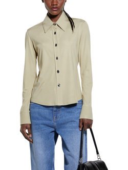 SISLEY Crepe Jersey Slim Fit Shirt, Green, Green