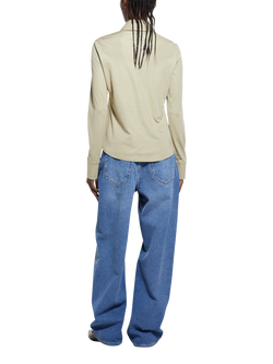 SISLEY Crepe Jersey Slim Fit Shirt, Green - view 2, Green