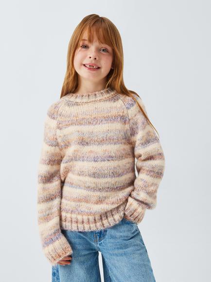 John Lewis Kids' Rainbow Knit Jumper, Multi, Multi