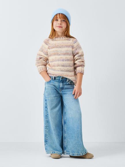 John Lewis Kids' Rainbow Knit Jumper, Multi - view 2, Multi