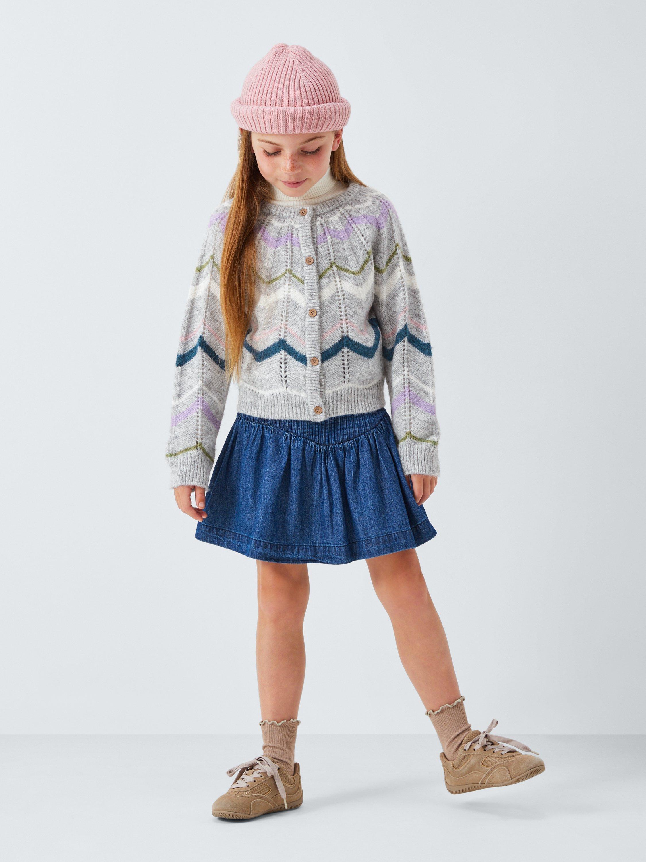 Product image 2 of 7, which shows John Lewis Kids' Knit Stripe Cardigan, Multi, 6 years