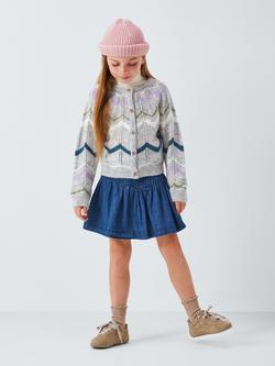 John Lewis Kids' Knit Stripe Cardigan, Multi - view 2, Multi