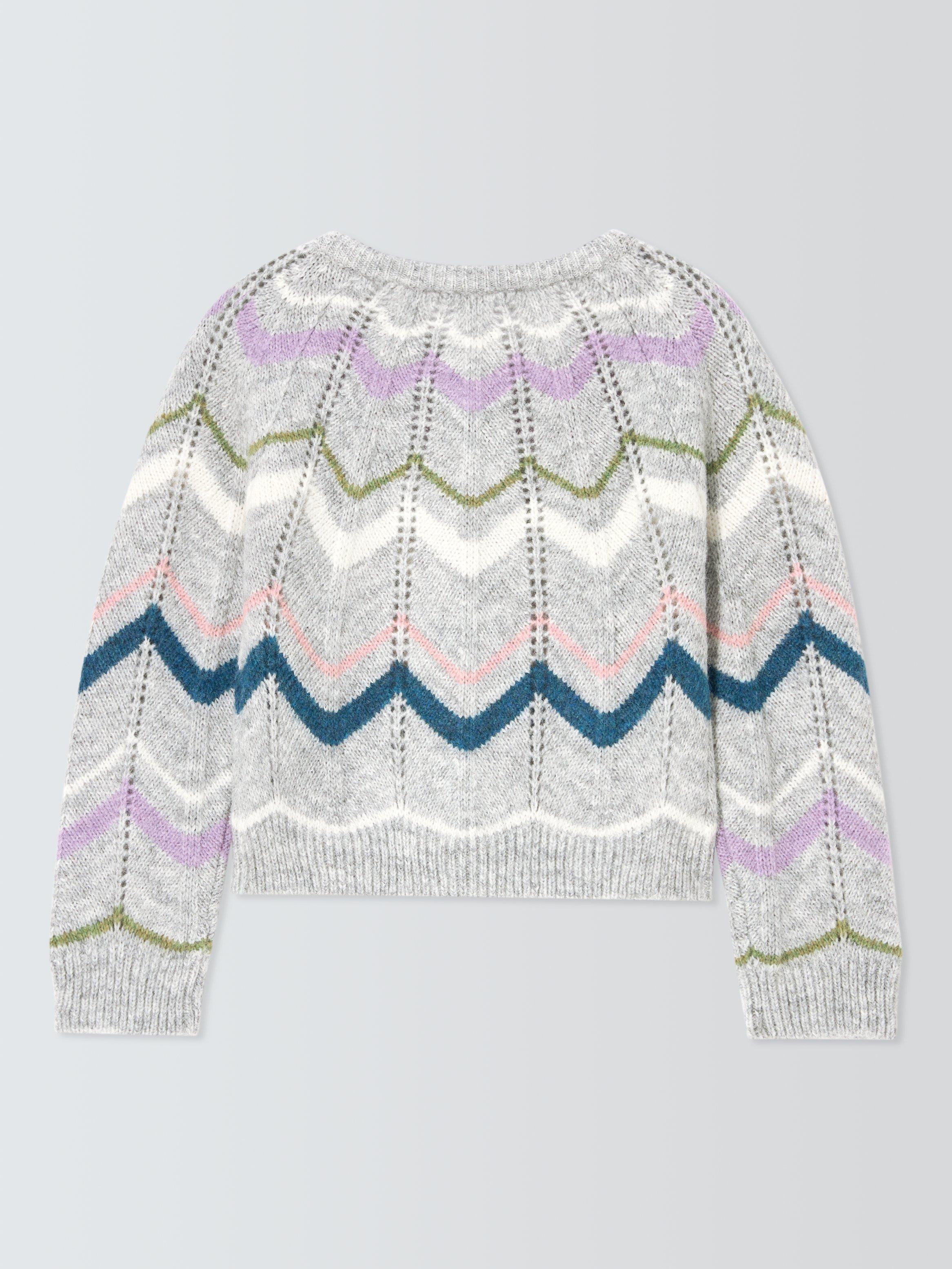Product image 5 of 7, which shows John Lewis Kids' Knit Stripe Cardigan, Multi, 6 years