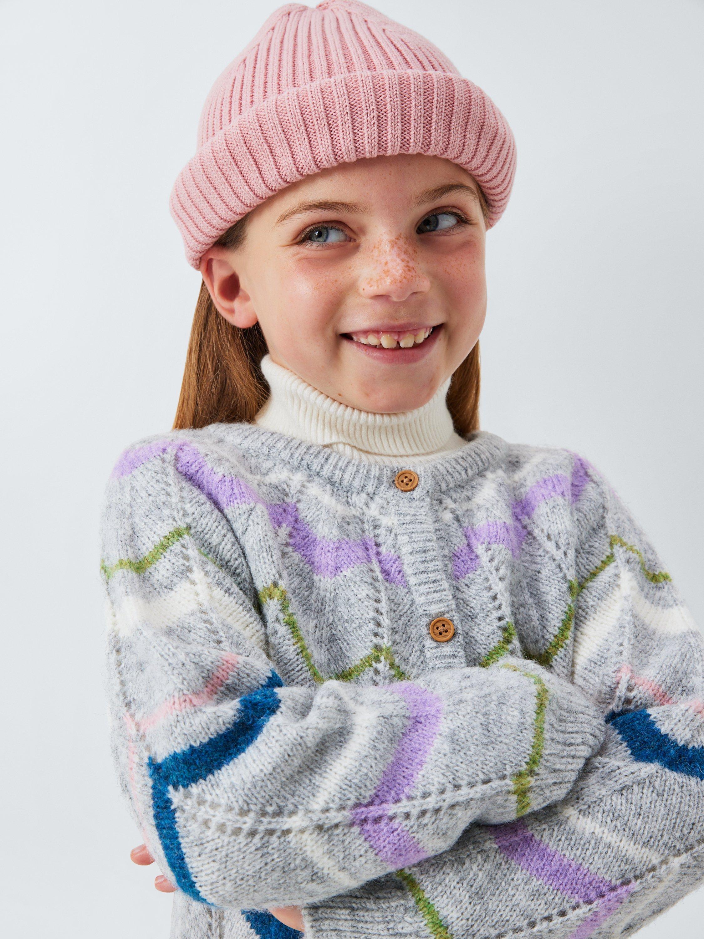 Product image 6 of 7, which shows John Lewis Kids' Knit Stripe Cardigan, Multi, 6 years