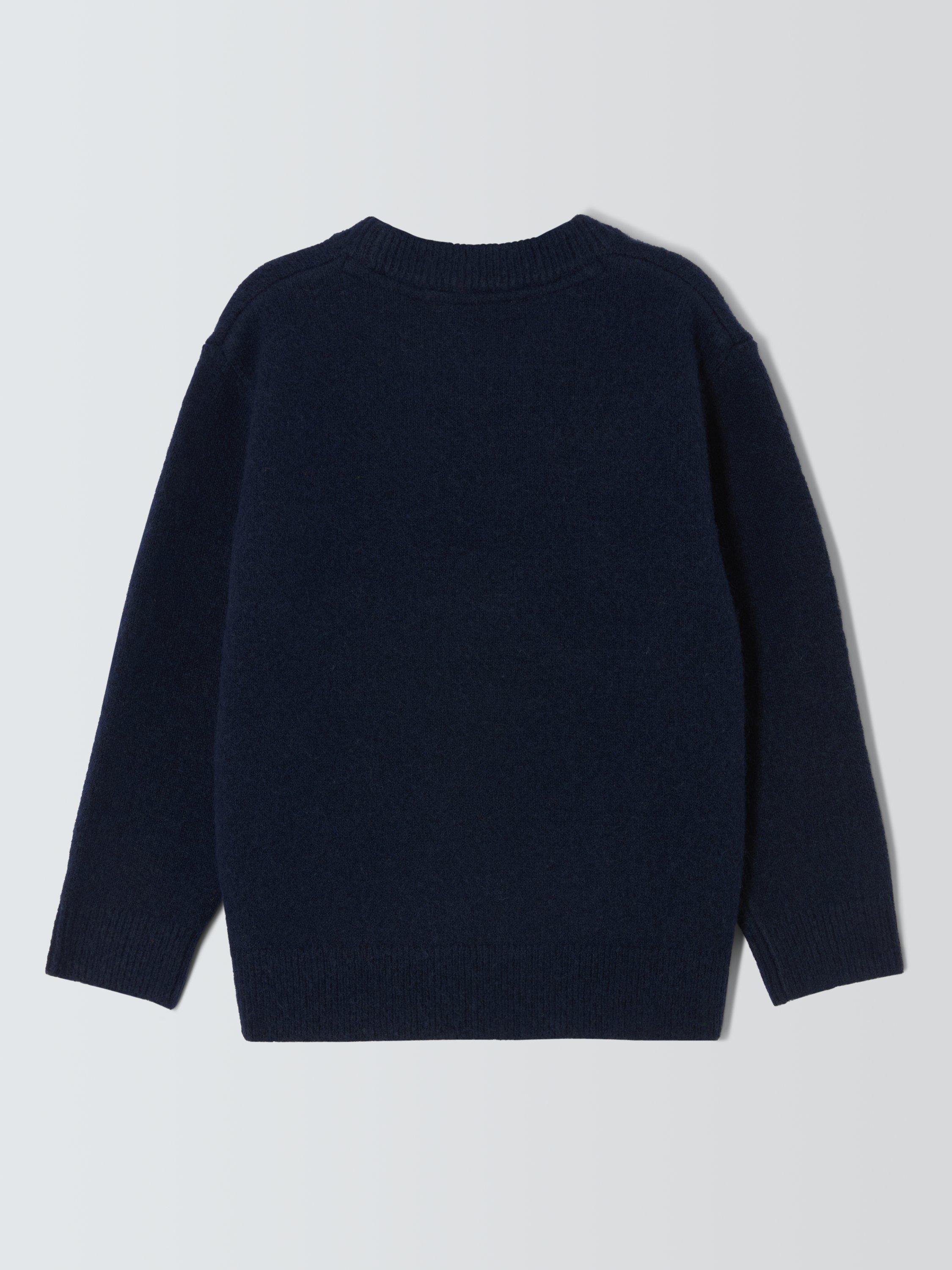 Product image 4 of 7, which shows John Lewis Kids' Pixel Reindeer Jumper, Navy, 5 years