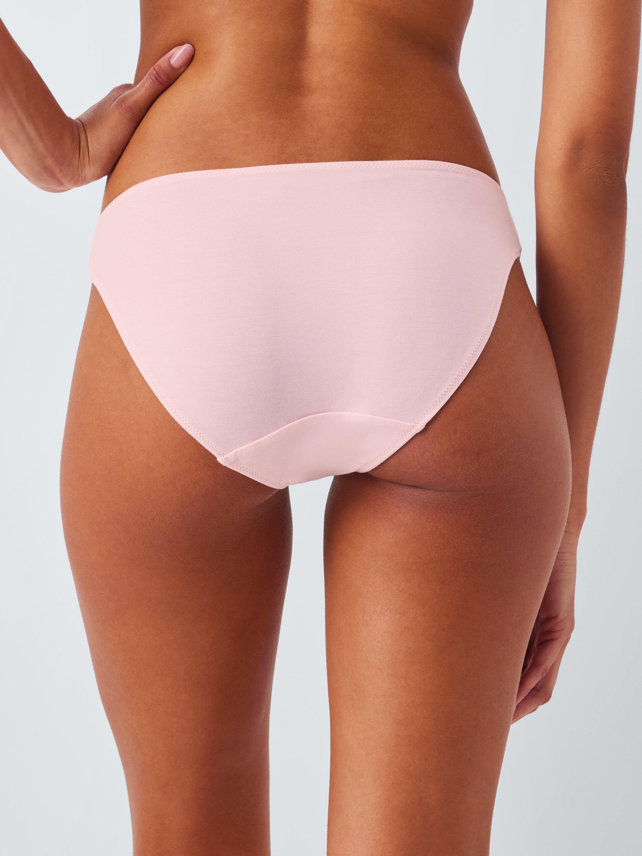 Product image 3 of 6, which shows John Lewis Modal Lace Bikini Knickers, Pack of 3, Blue/Pink, 8