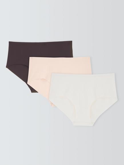 John Lewis No VPL Shorty Knickers, Pack of 3, Nudes