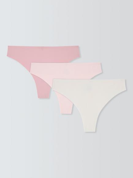 John Lewis No VPL Thong, Pack of 3, Neutral Mix, Neutral Mix