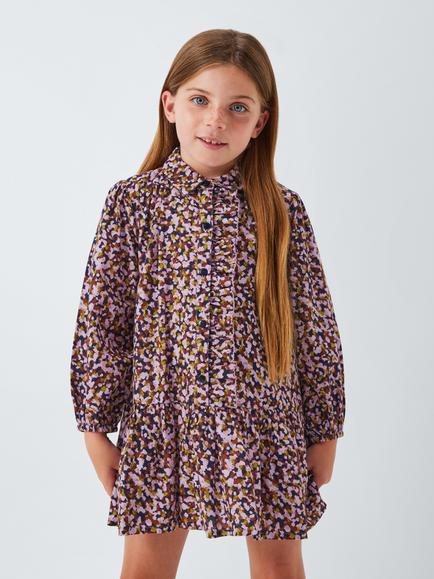 John Lewis Kids' Print Dress, Pink, Purple, Pink, Purple