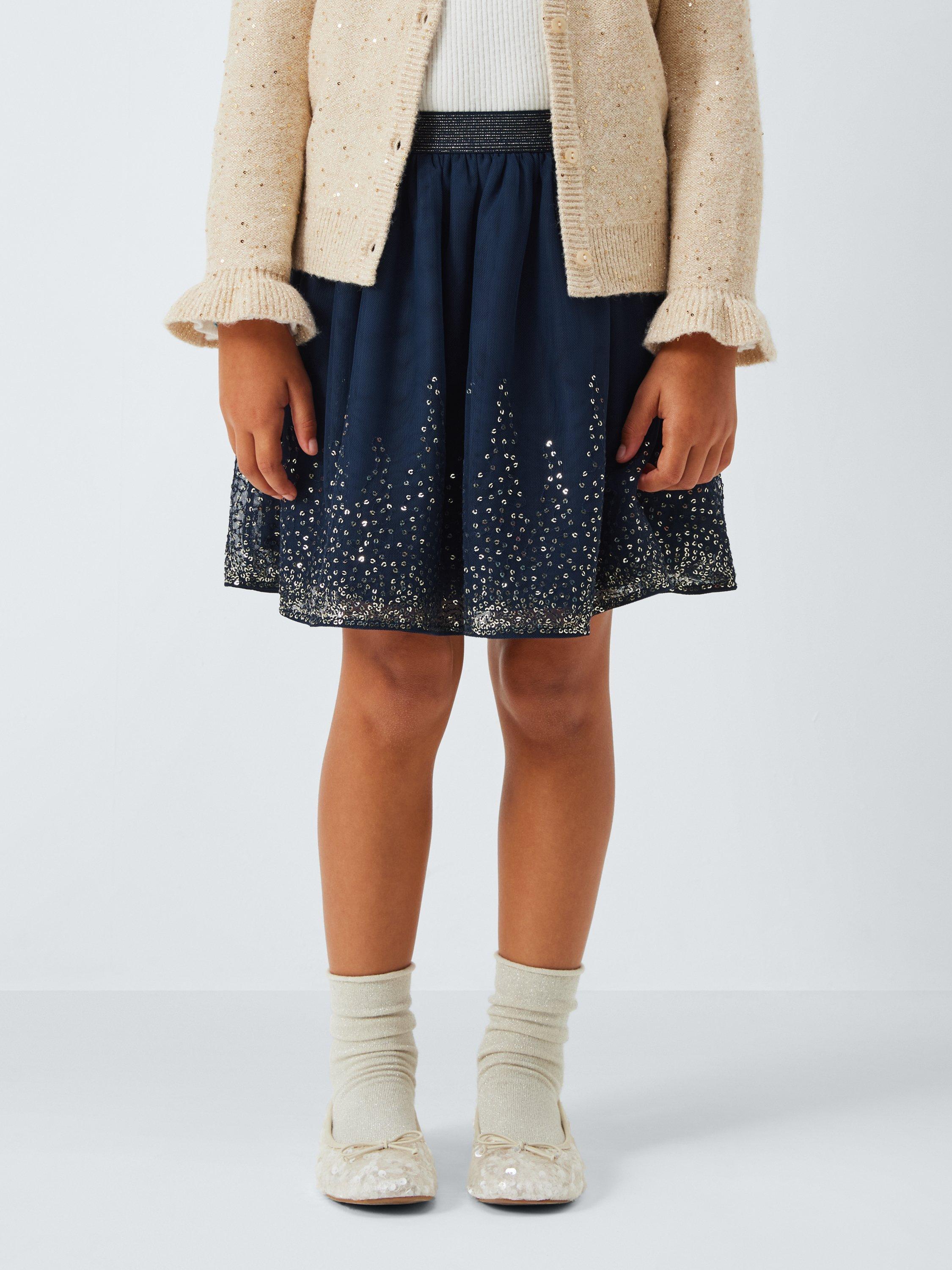 Product image 1 of 6, which shows John Lewis Kids' Sequin Skirt, Blue, 3 years