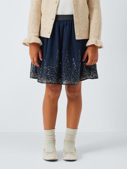 John Lewis Kids' Sequin Skirt, Blue, Blue