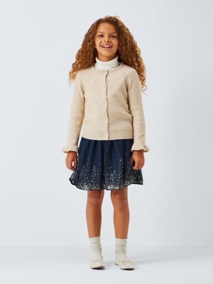 John Lewis Kids' Sequin Skirt, Blue - view 2, Blue