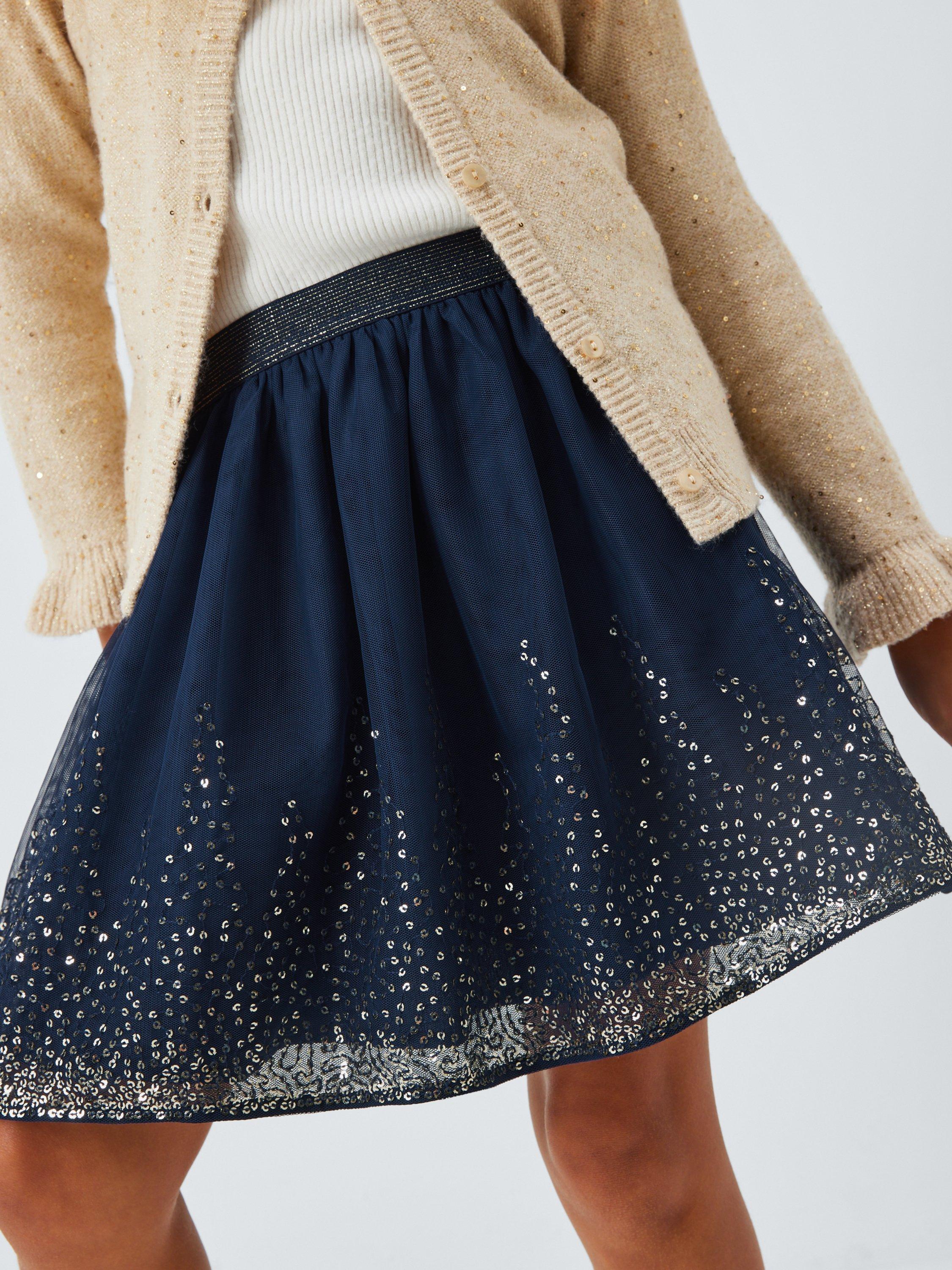 Product image 4 of 6, which shows John Lewis Kids' Sequin Skirt, Blue, 3 years