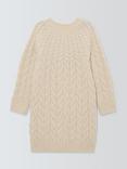 John Lewis Kids' Cable Knit Jumper Dress, Cream