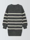John Lewis Kids' Stripe Knit Jumper Dress, Grey Stripe