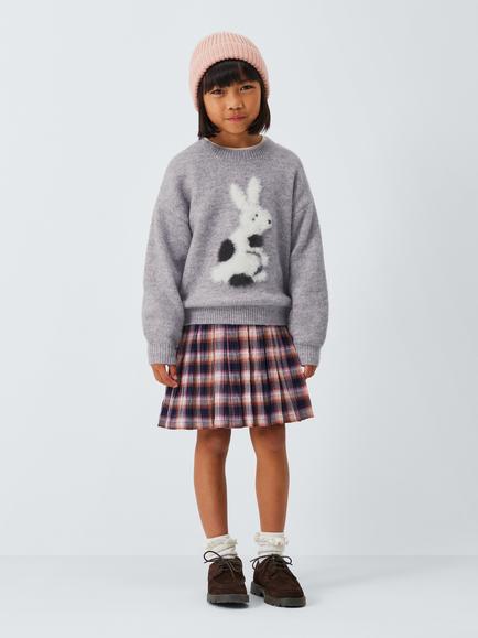 John Lewis Kids' Fluffy Bunny Jumper, Purple, Purple