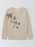 John Lewis Kids' Sequin Star Jumper, Cream