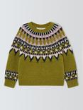 John Lewis Kids' Fair Isle Yoke Jumper, Green