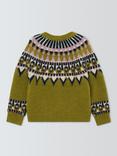 John Lewis Kids' Fair Isle Yoke Jumper, Green