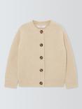 John Lewis Kids' Crew Neck Chunky Knit Cardigan, Cream
