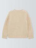 John Lewis Kids' Crew Neck Chunky Knit Cardigan, Cream