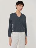 Jigsaw Luxe Slub Cardigan, Grey