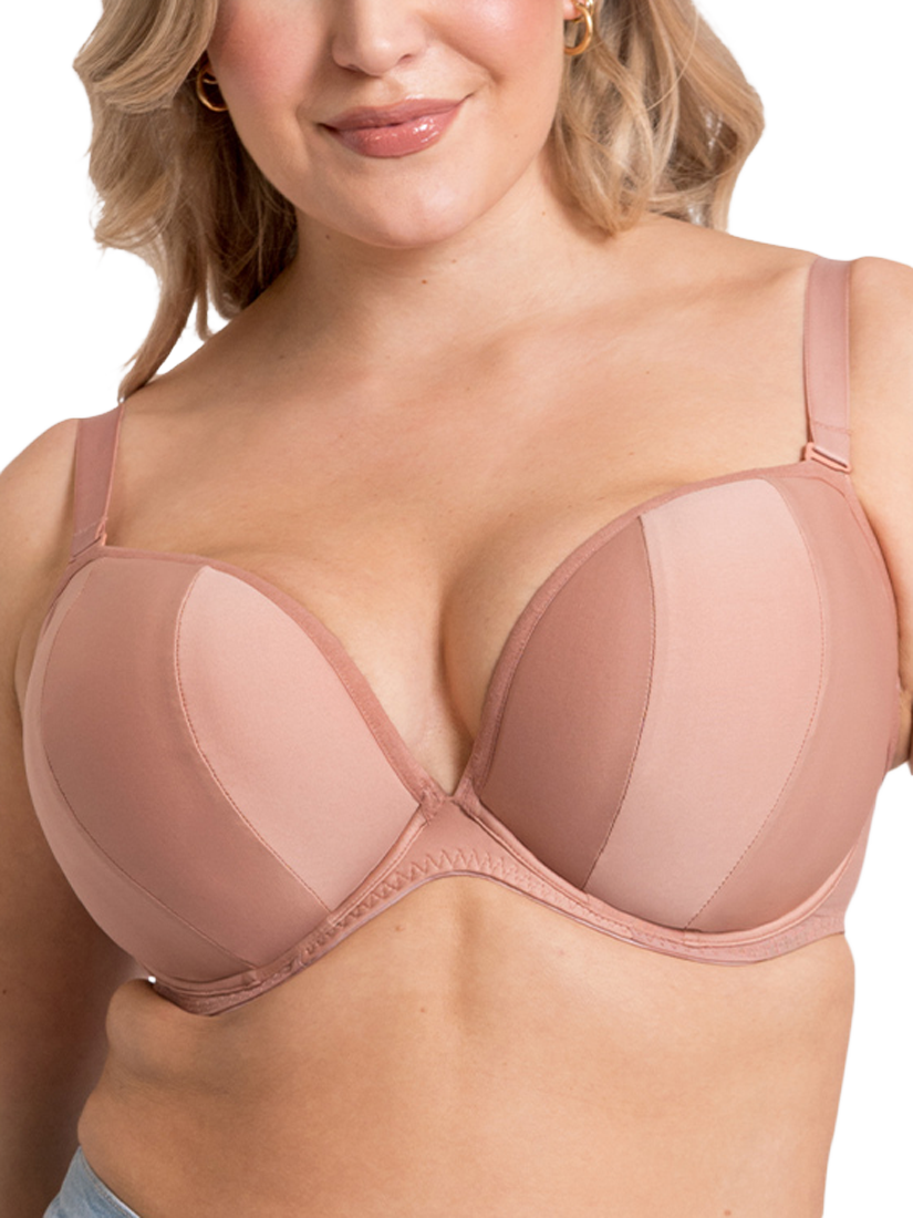 Product image 1 of 11, which shows Curvy Kate Superhero Multiway Underwired Plunge Bra, Latte, 32D