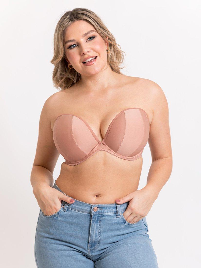 Product image 8 of 11, which shows Curvy Kate Superhero Multiway Underwired Plunge Bra, Latte, 32D