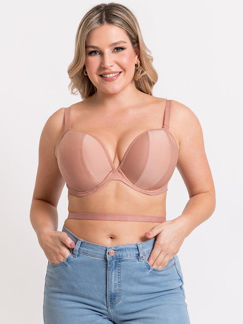 Product image 9 of 11, which shows Curvy Kate Superhero Multiway Underwired Plunge Bra, Latte, 32D