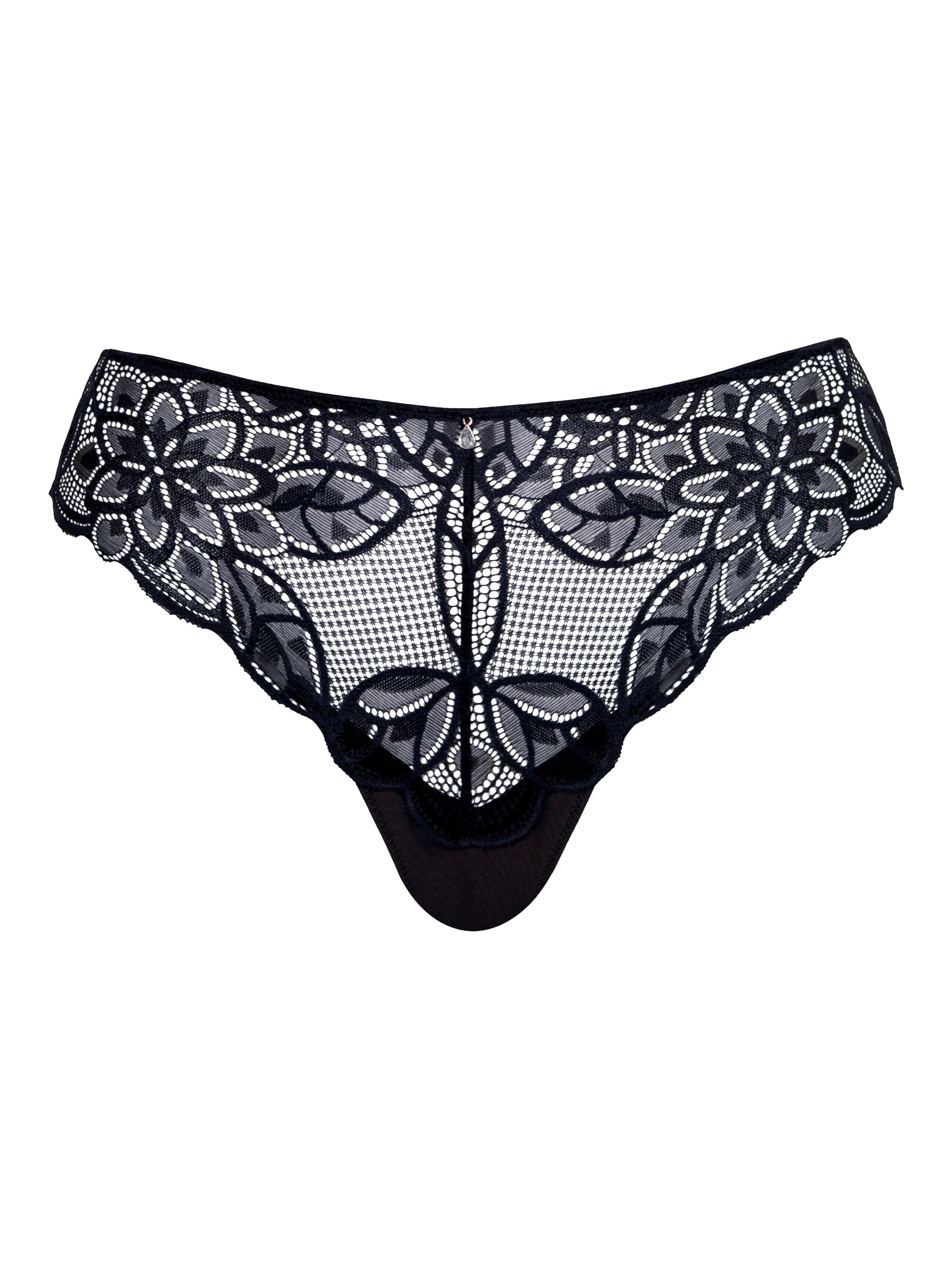 Product image 6 of 6, which shows Curvy Kate Lovelace Brazilian Knickers, Black/Taupe, S