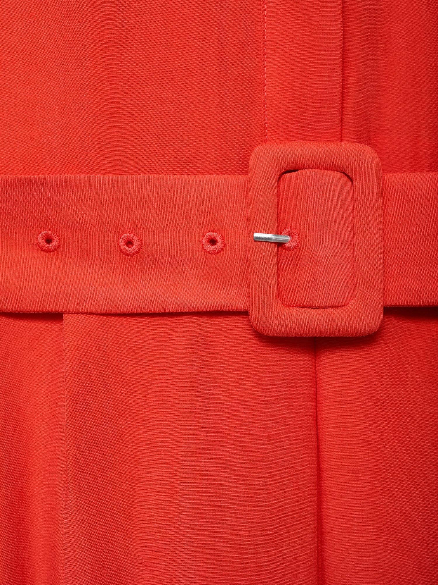 Product image 5 of 7, which shows Mango Macarela Belted Shirt Dress, Red, 6