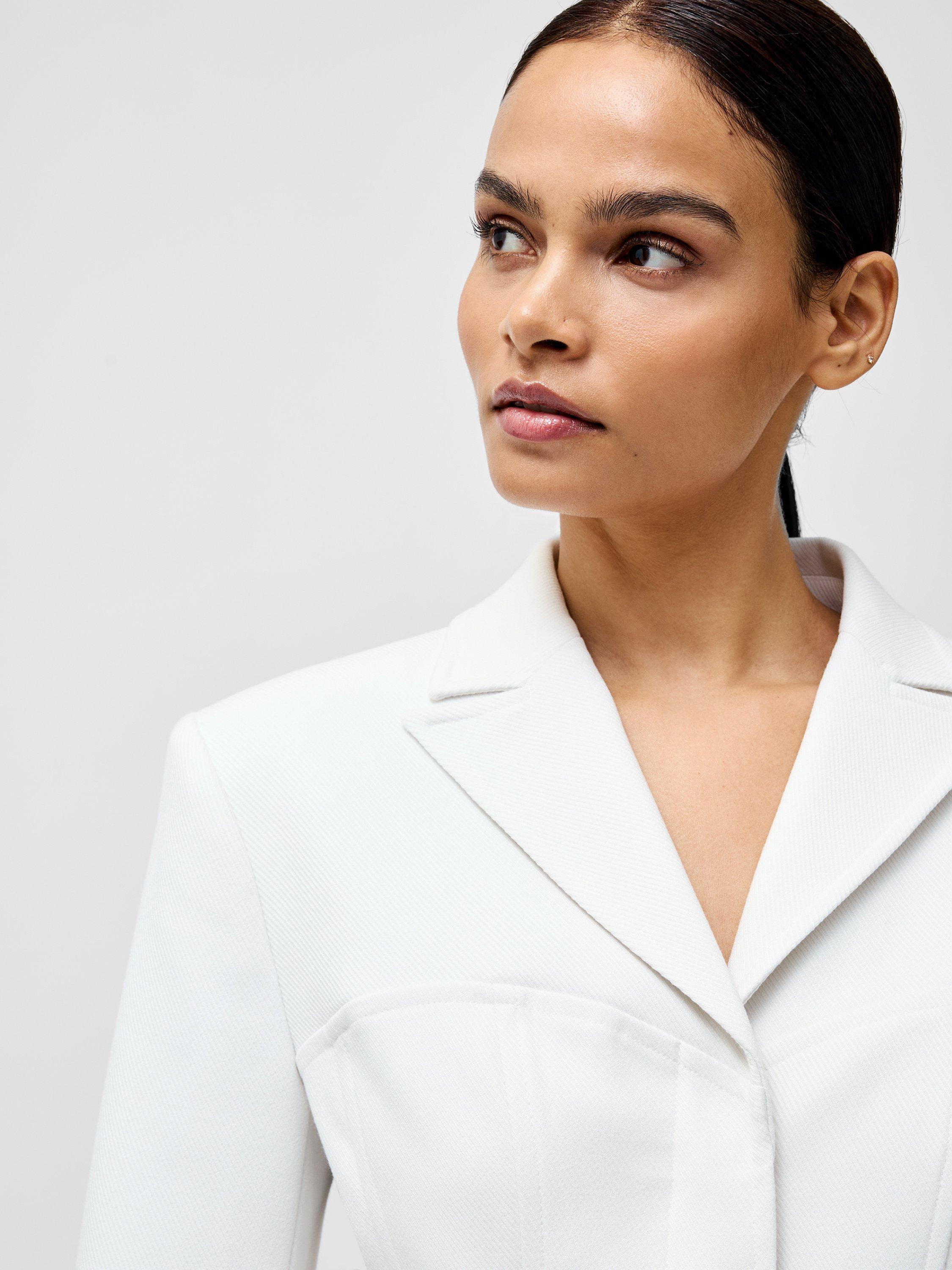 Product image 3 of 4, which shows French Connection Cannes Twill Fitted Blazer, Summer White, 6