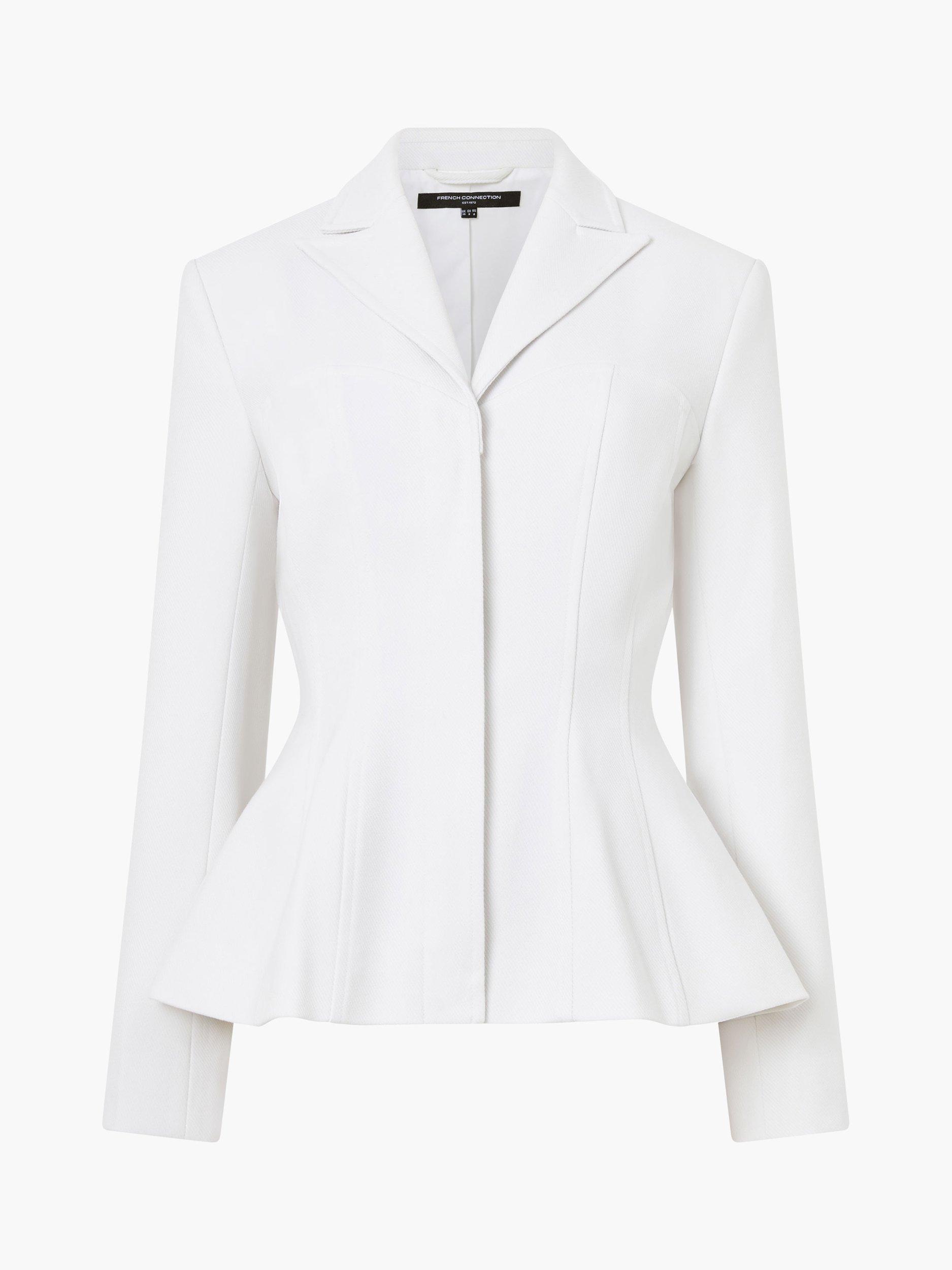 Product image 4 of 4, which shows French Connection Cannes Twill Fitted Blazer, Summer White, 6
