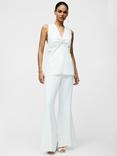 French Connection Arlette Flared Leg Trousers, Powder Blue
