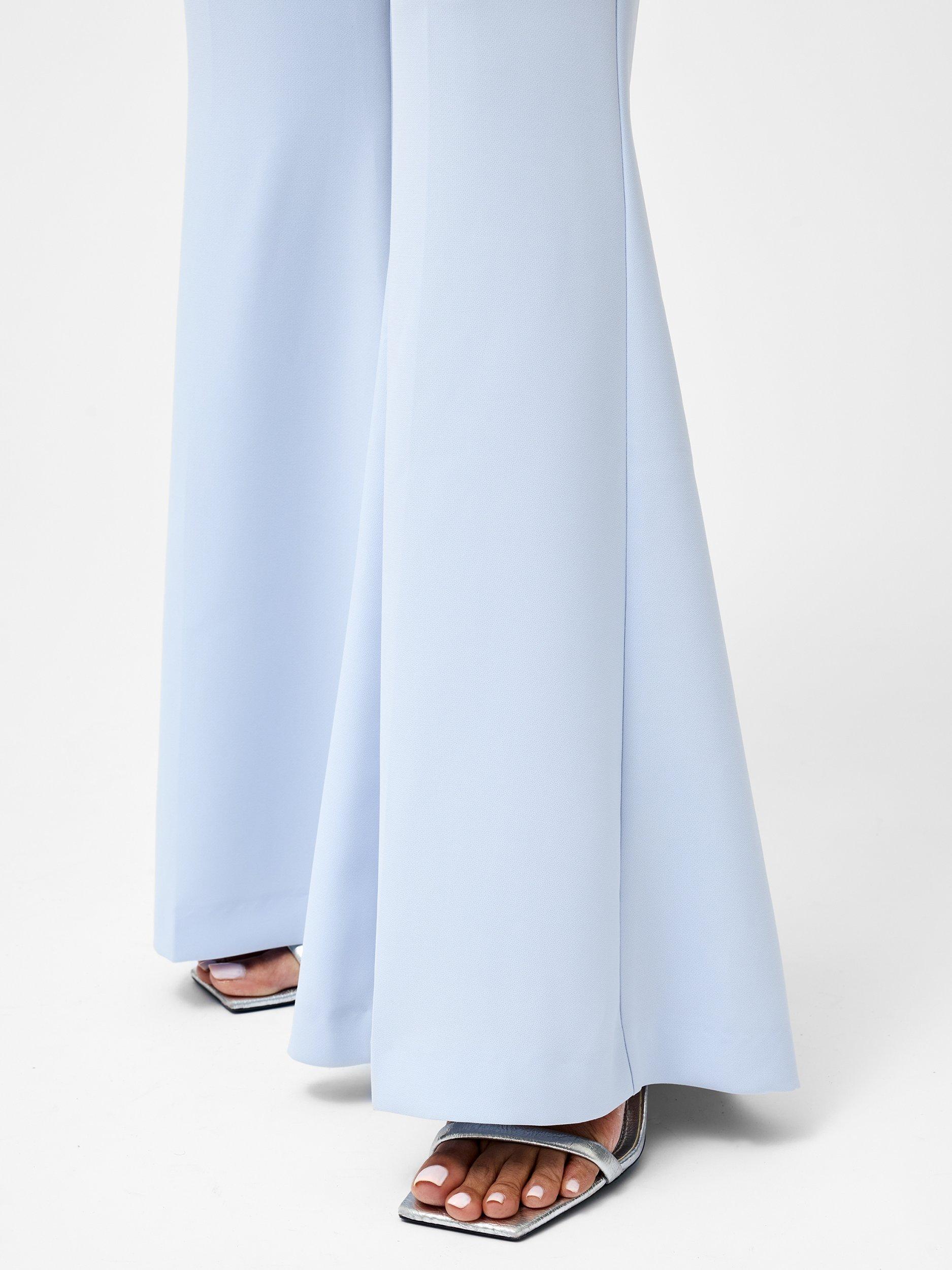 Product image 2 of 5, which shows French Connection Arlette Flared Leg Trousers, Powder Blue, 6