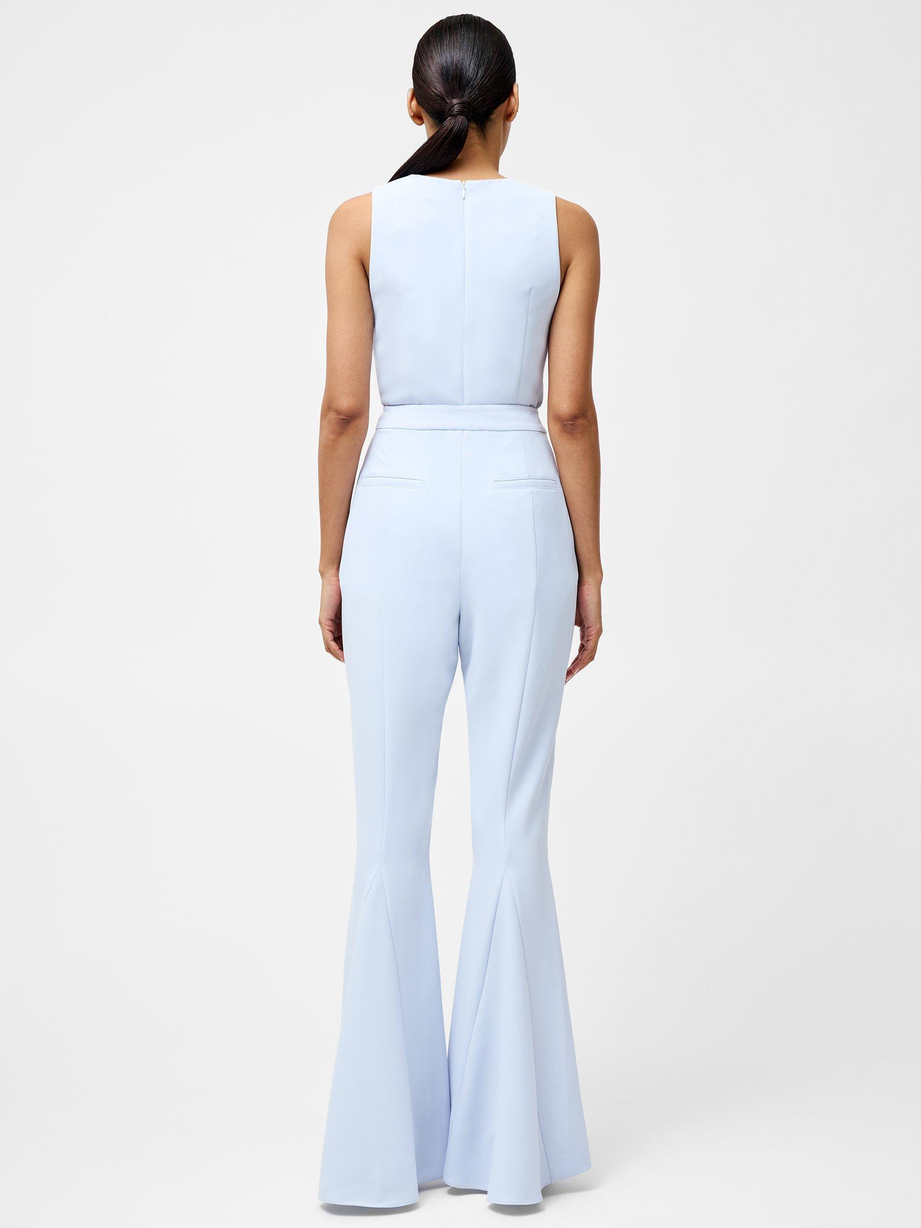 Product image 4 of 5, which shows French Connection Arlette Flared Leg Trousers, Powder Blue, 6