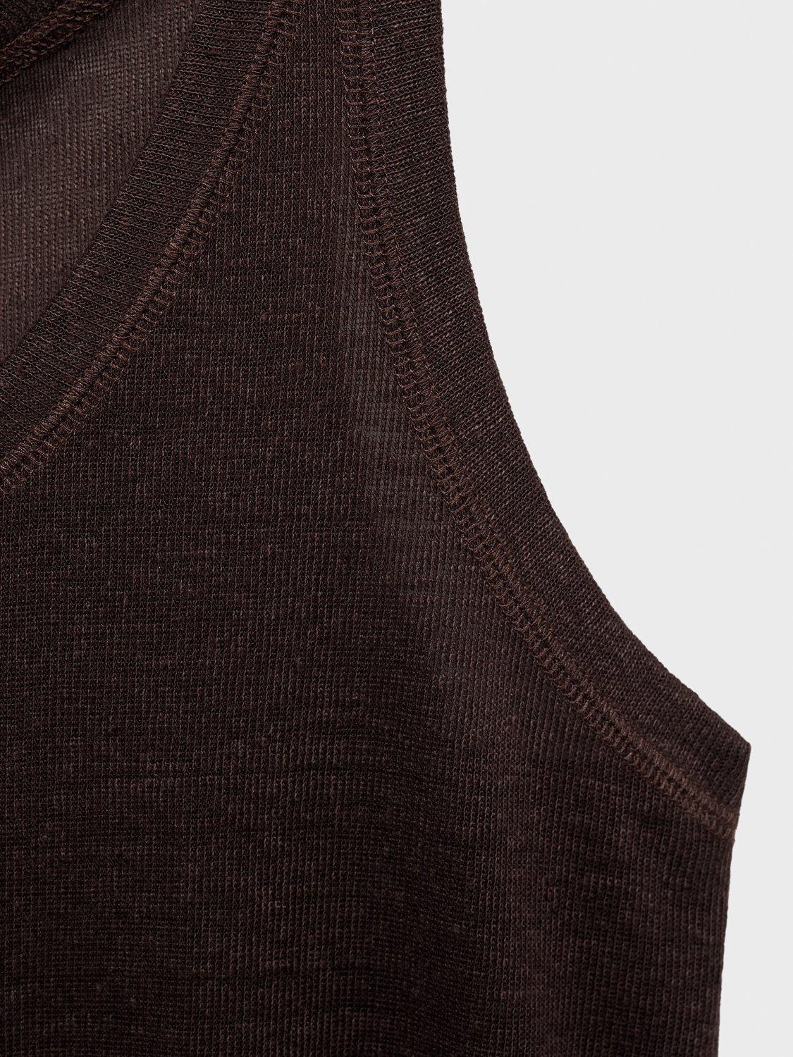 Product image 7 of 7, which shows Mango Lini Sleeveless Top, Brown, XS