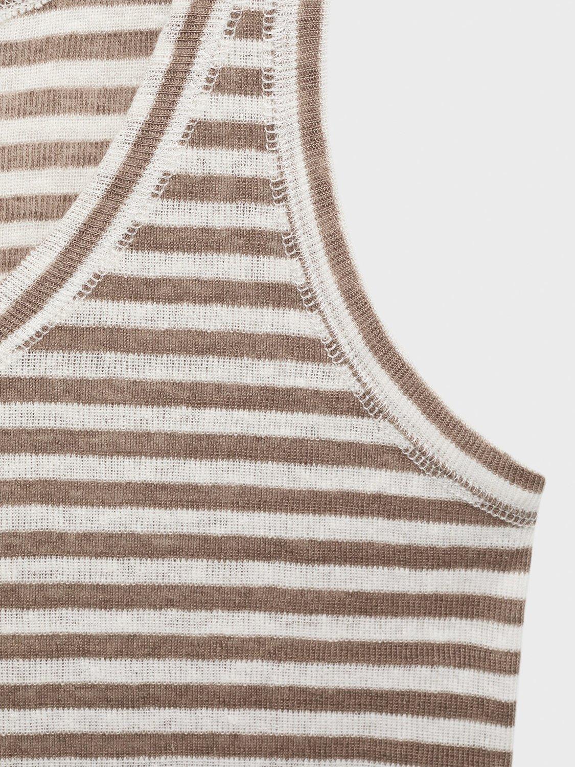 Product image 6 of 6, which shows Mango Lini Sleeveless Top, Lt Pastel Brown, XS
