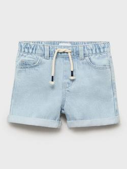 Mango Kids' Cancun Denim Drawstring Shorts, Mid Blue - view 2, Mid Blue