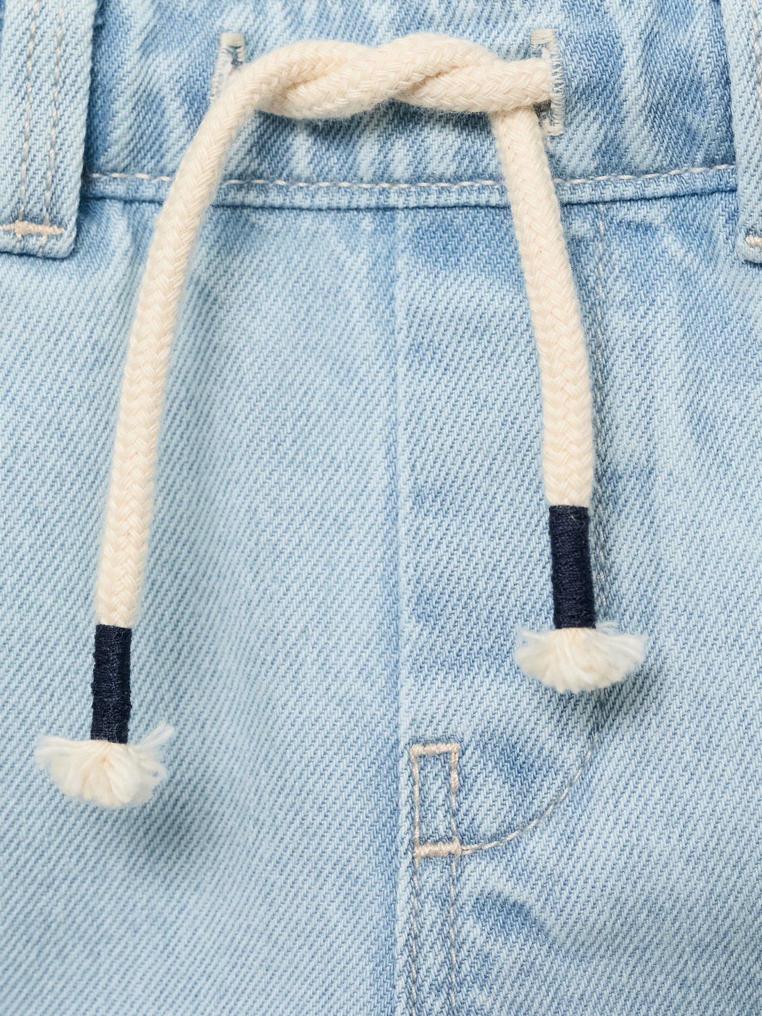 Product image 5 of 5, which shows Mango Kids' Cancun Denim Drawstring Shorts, Mid Blue, 12-18 months