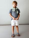 Mango Kids' Cancun Denim Drawstring Shorts, White
