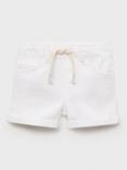 Mango Kids' Cancun Denim Drawstring Shorts, White