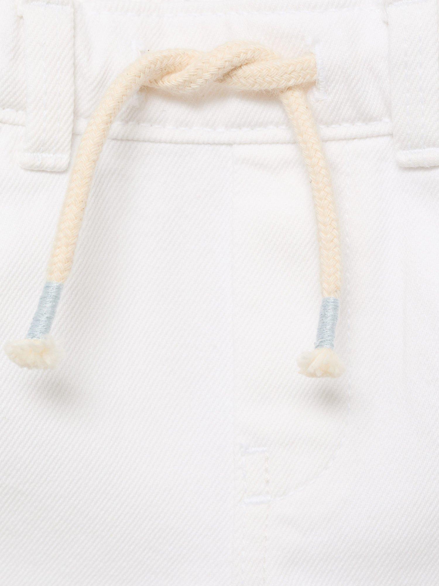 Product image 5 of 5, which shows Mango Kids' Cancun Denim Drawstring Shorts, White, 12-18 months