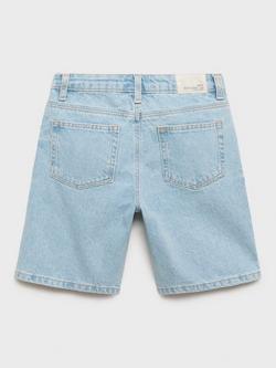 Mango Kids' Martin Cotton Denim Bermuda Shorts - view 2, Open Blue