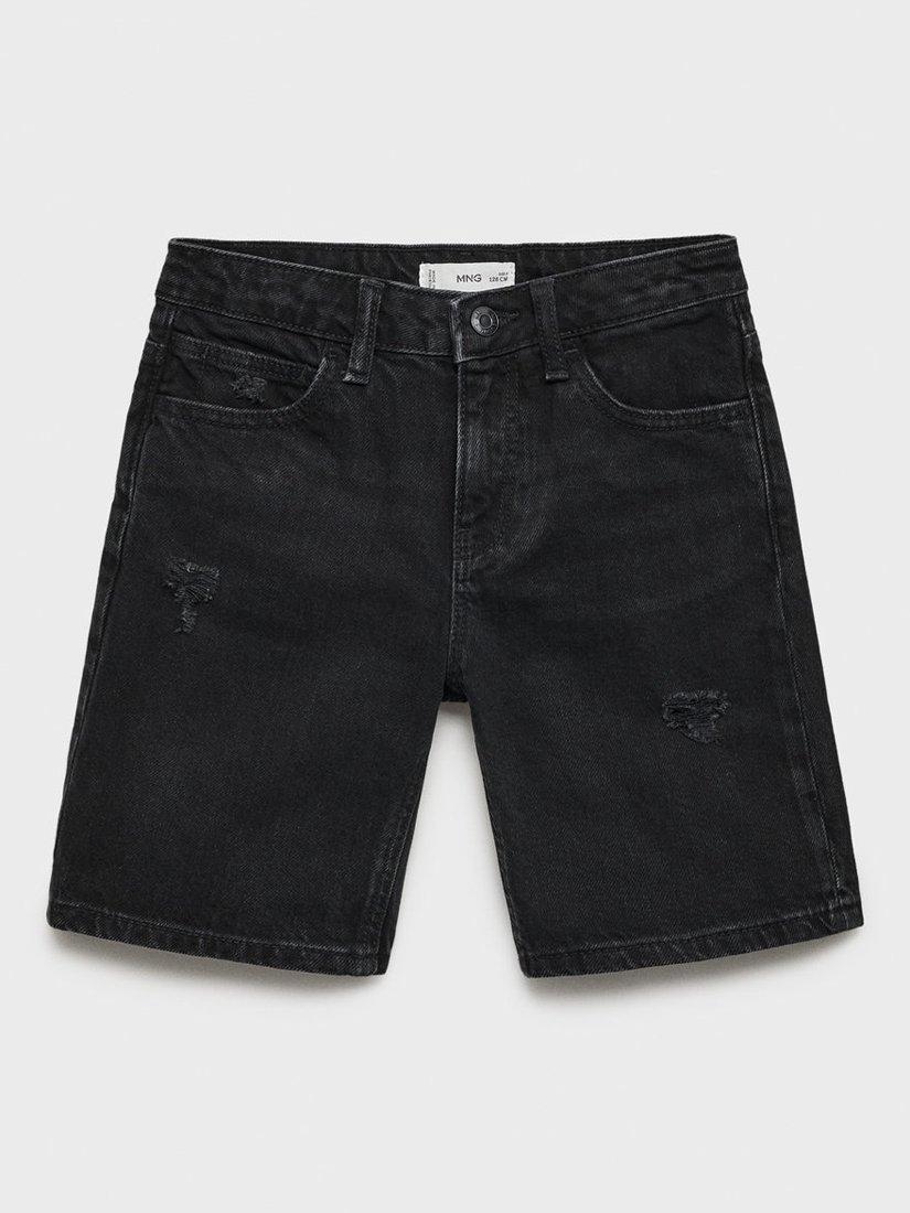 Product image 1 of 4, which shows Mango Kids' Martin Cotton Denim Bermuda Shorts, Open Grey, 6 years