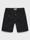 Mango Kids' Martin Cotton Denim Bermuda Shorts, Open Grey