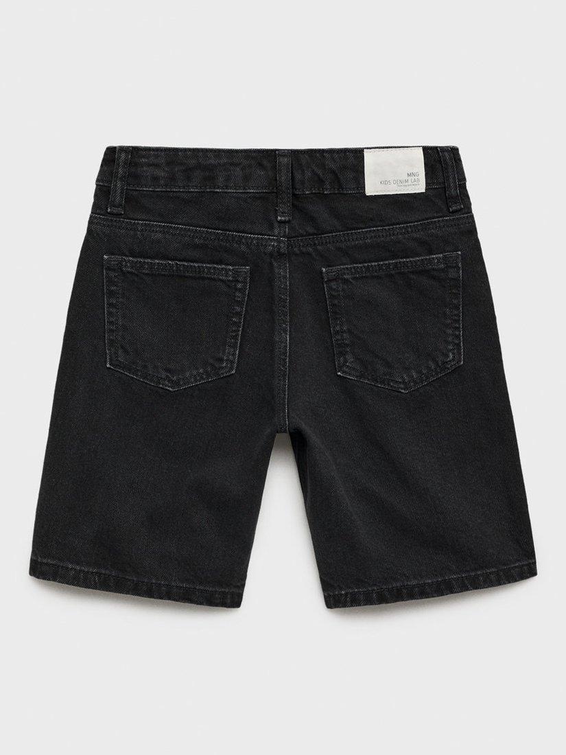 Product image 2 of 4, which shows Mango Kids' Martin Cotton Denim Bermuda Shorts, Open Grey, 6 years